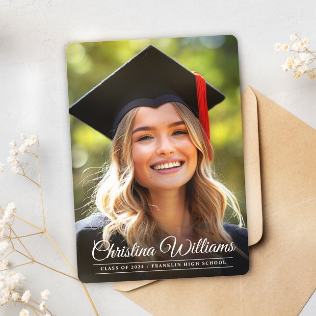 Graduate Elegant High School Photo Graduation Invitation (Graduate Elegant High School Photo Graduation Invitation)