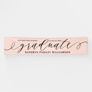 Graduate Elegant Script Graduation Celebration Banner