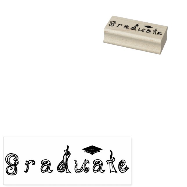 Graduate Fabric Font Letters Rubber Stamp (Stamped)