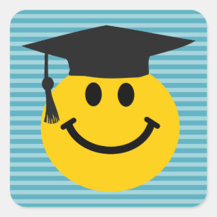 Graduate face square sticker