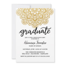 Graduate Faux Gold Foil Mandala Pattern