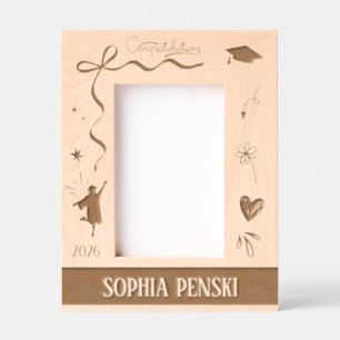 Graduate for Girl Laser Etched Picture Frame