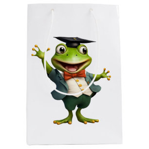 graduate,frog, graduation, AI generated T-Shirt Medium Gift Bag