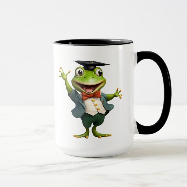 Graduate, frog, graduation, toad, AI generated mug (Right)