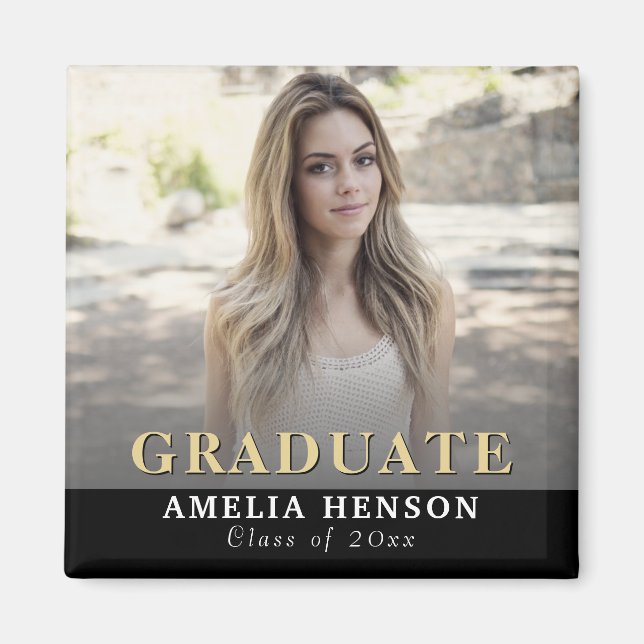Graduate Full Photo Graduation Announcement Magnet (Front)