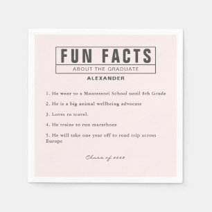 Graduate Fun Facts Soft Blush Pink Paper Napkin
