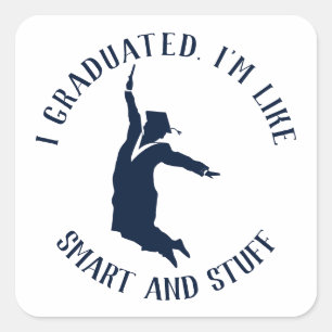 Graduate Gag Graduation 2024 Silhouette Square Sticker