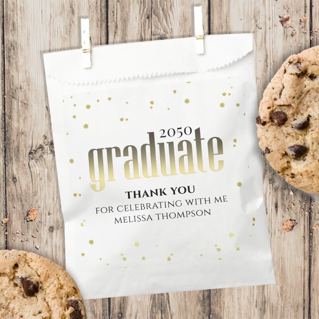 Graduate Gold Grad Minimalist Simple Thank You Favour Bags (Creator Uploaded)
