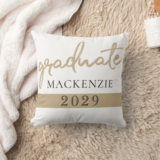 Graduate Gold Script | Elegant Hand-Lettered Brush Cushion (Blanket)