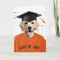 Graduate Golden Retriever Orange T-shirt