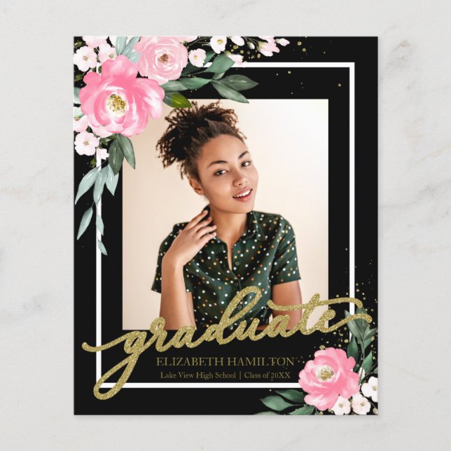 Graduate Grad Announcement Photo Budget Card (Front)