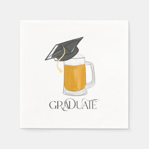 Graduate Grad Cap Beer Pint Graduation Napkin