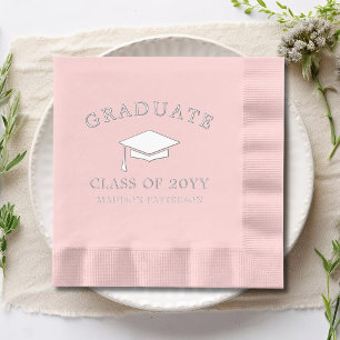 Graduate Grad Cap Personalised Graduation Class Of Foil Napkins