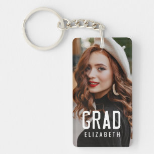 Graduate Grad Modern Cool Simple Minimalist Photo Key Ring