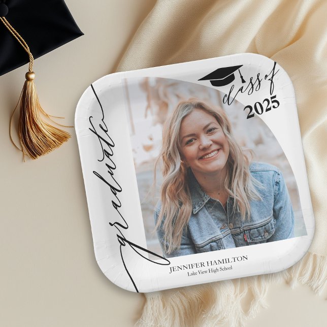Graduate Grad Party Photo  Paper Plate (Creator Uploaded)