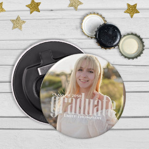 Graduate Grad Typography Graduation Photo Simple Bottle Opener