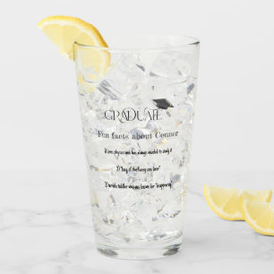 Graduate Graduation Cap Fun Facts Glass