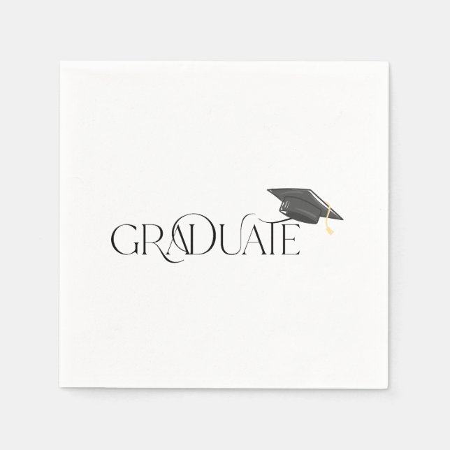 Graduate Graduation Cap Napkin (Front)