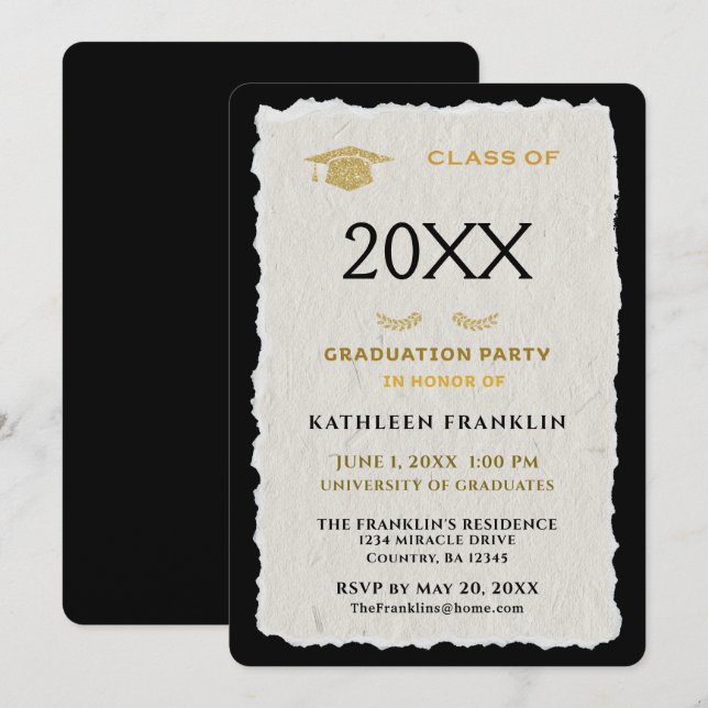 Graduate Graduation Celebration Party Modern Invitation (Front/Back)