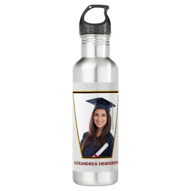 Graduate Graduation Class 2022 Photo Congrats  710 Ml Water Bottle (Front)