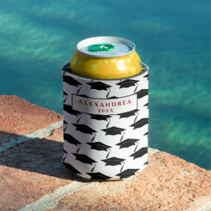 Graduate Graduation Class Cap Personalise Can Cooler