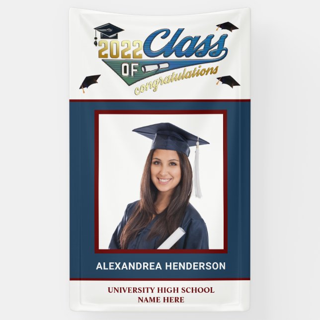 Graduate Graduation Class Photo Congratulations   Banner (Vertical)