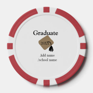 Graduate graduation congrats add name school year  poker chips