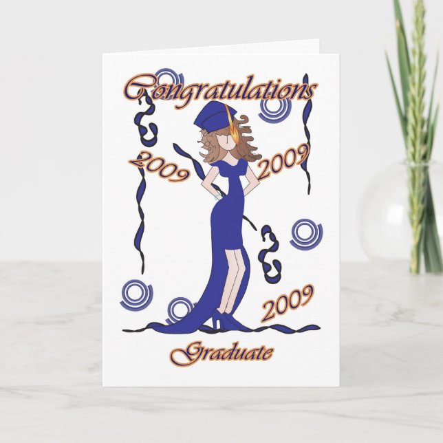 Graduate, Graduation congratulations with girl Card (Front)