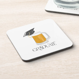 Graduate Graduation Grad Cap Beer Coaster