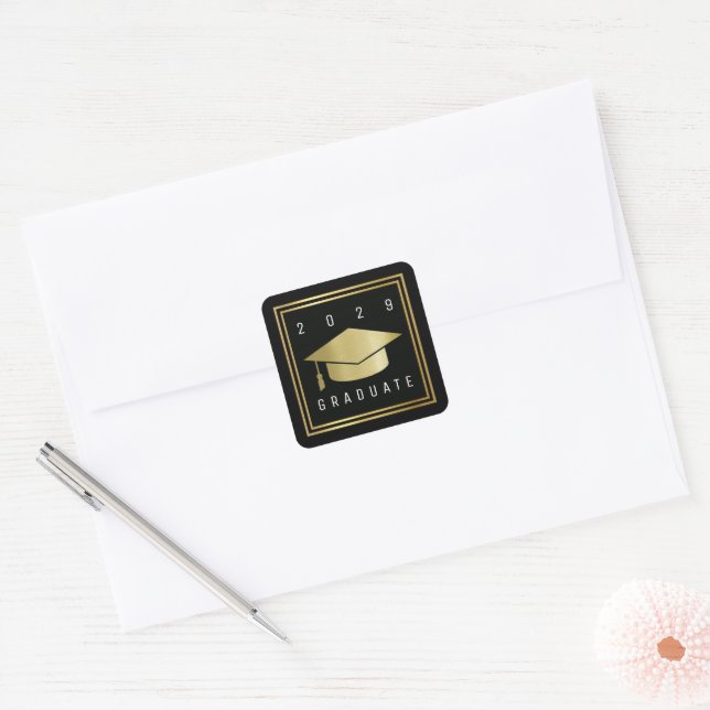 Graduate graduation square sticker (Envelope)