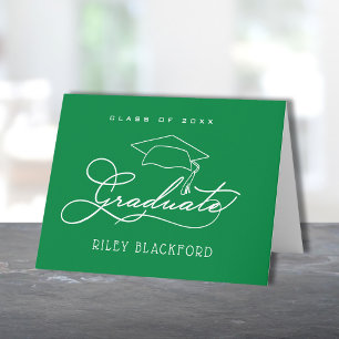 Graduate Hat Green Note Card