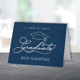 Graduate Hat Navy Blue Note Card