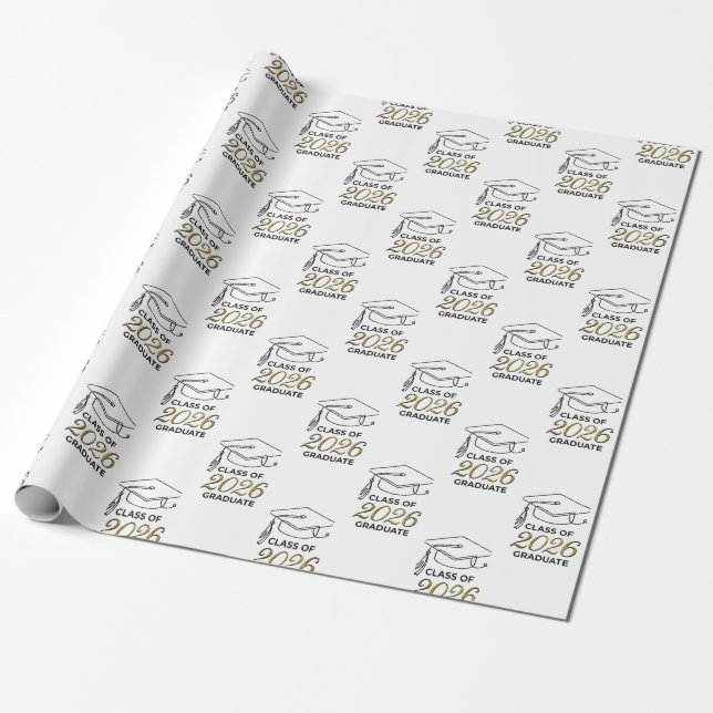 Graduate Hat Pattern / Papel Graduación Birrete Wrapping Paper (Unrolled)