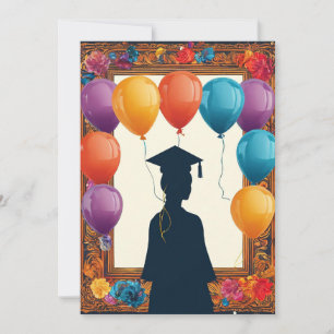 Graduate in Academic Robe Seen From Behind Invitation