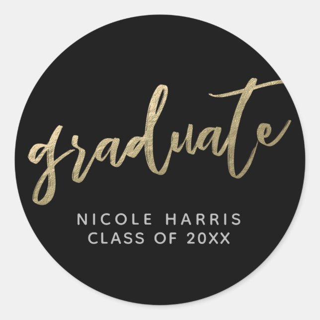 Graduate in Gold Sticker (Front)