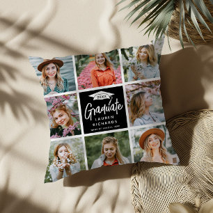 Graduate Keepsake 8 Photo Collage & Quote Gift Cushion
