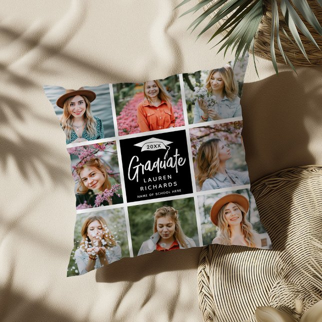 Graduate Keepsake 8 Photo Collage & Quote Gift Cushion (Creator Uploaded)