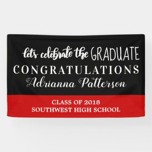 Graduate Lets Celebrate The Graduate Black Red Banner