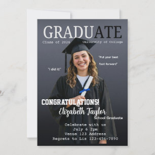 GraduATE Magazine Cover Graduation Party Invitation