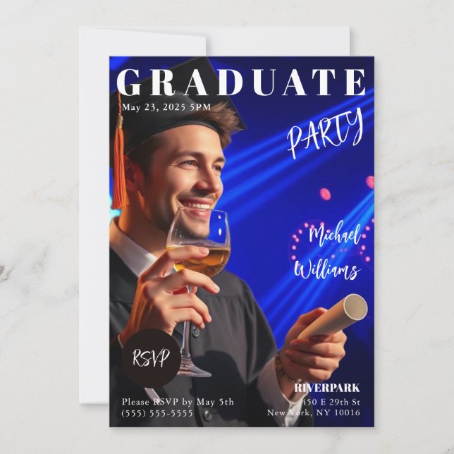 Graduate Magazine Cover  Invitation (Front)