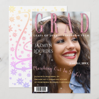 Graduate Magazine Cover Photo Graduation  Announce Announcement