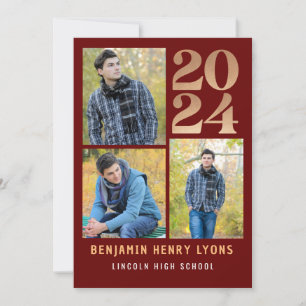 Graduate Maroon Class of 2024 Printable Invitation