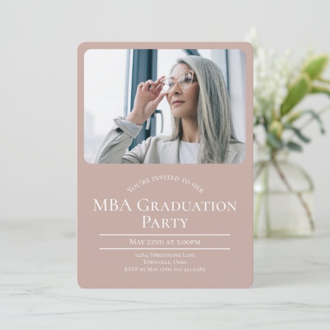 Graduate MBA Photo Graduation Invitation (Standing Front)