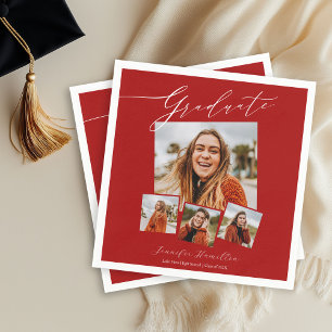 Graduate Minimalist  Photo Grad Party  Napkin