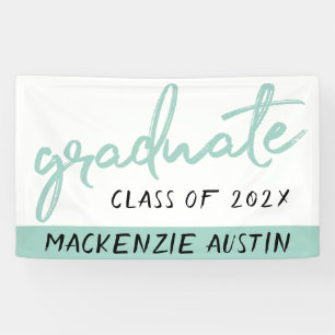 Graduate Mint Green   Playful Sage Trendy Script Banner