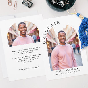 Graduate Modern Arch 2-Photo Elegant Graduation Announcement