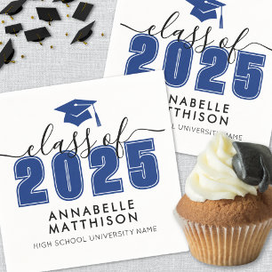 Graduate Modern Blue Graduation Napkin
