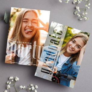 Graduate Modern Minimalist Photo Cool Typography Announcement