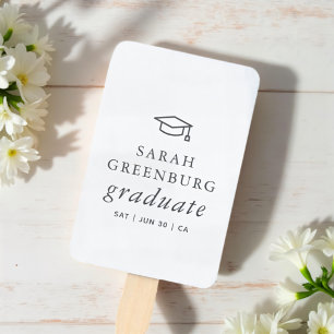 Graduate Modern Minimalist Simple Chic Graduation Hand Fan