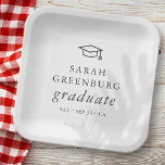Graduate Modern Minimalist Simple Chic Graduation Paper Plate<br><div class="desc">Design is composed of serif typography on a simple background. 

Available here:
http://www.zazzle.com/store/selectpartysupplies</div>